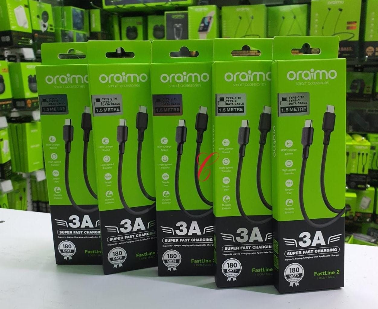 Oraimo c to c 3.1A cable 1.5 metres