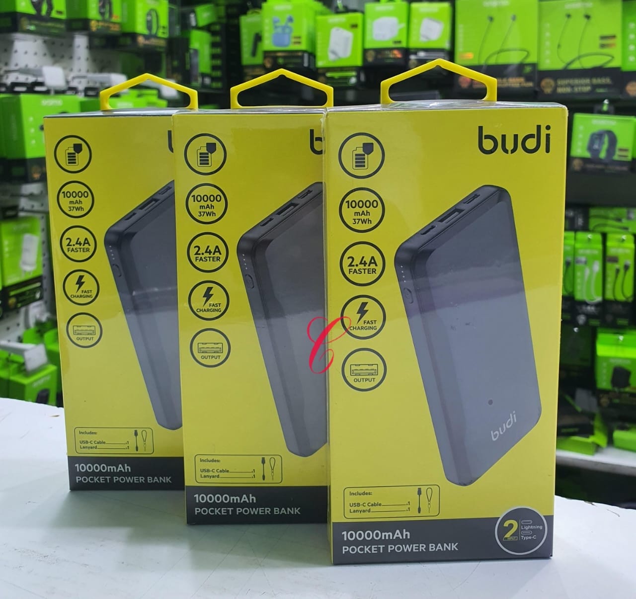 Budi pocket powerbank 10000mAh with type c cable