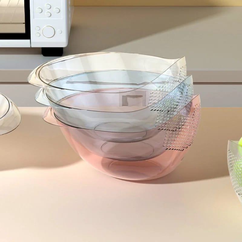 Modern Acrylic Colander Sieve Strainer Rice Drainer Fruits Vegetables