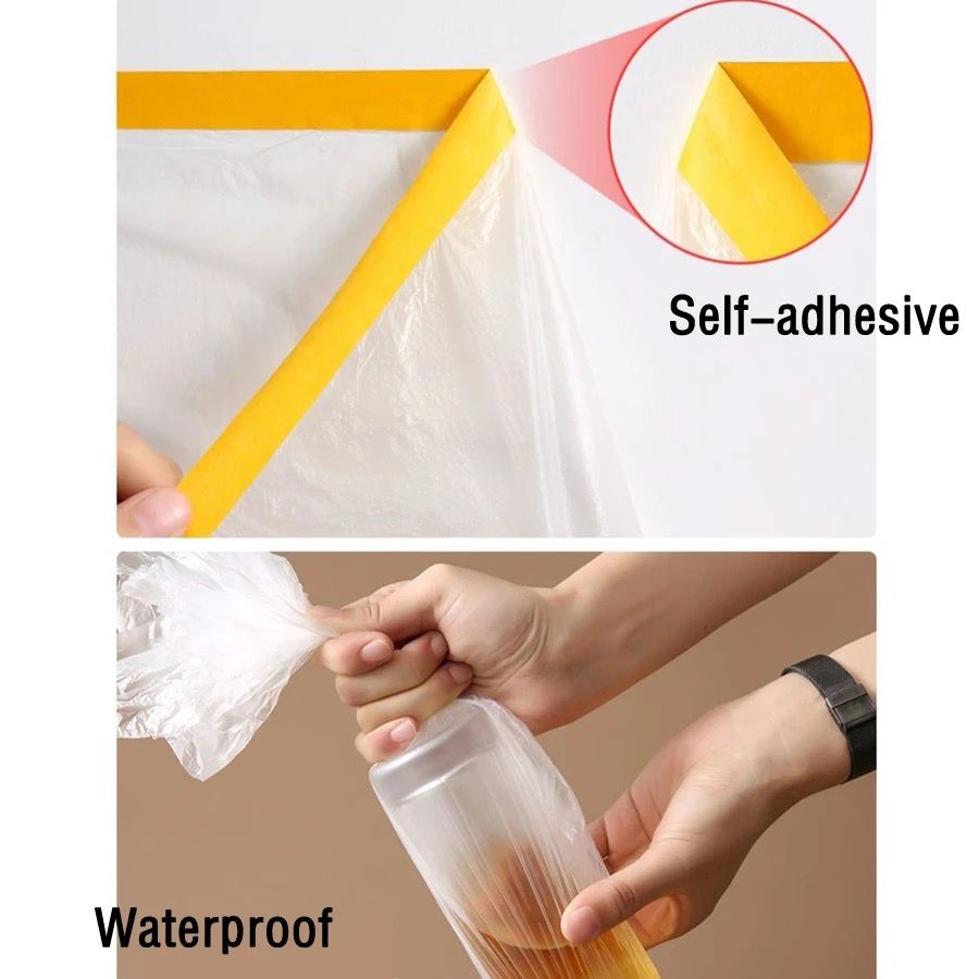 Pre-taped Plastic Sheet Dust Cover PlasticFor Dust Prevention/Painting And Renovation