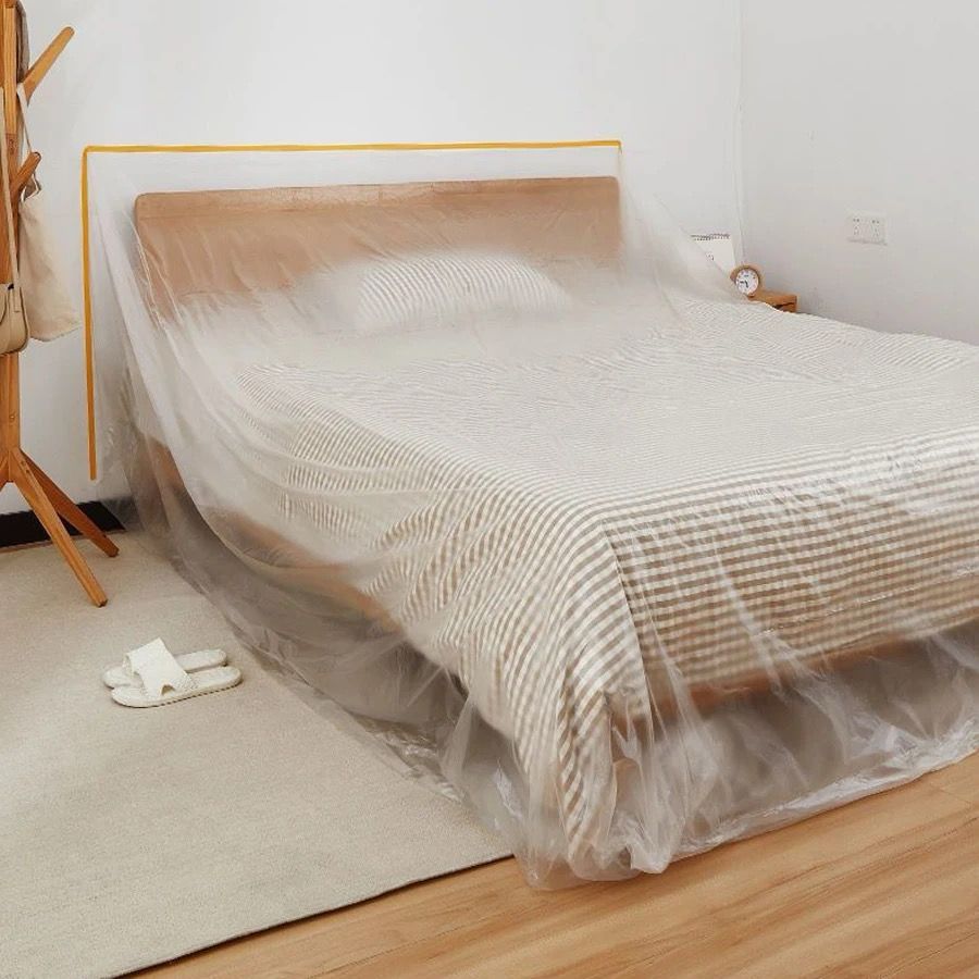 Pre-taped Plastic Sheet Dust Cover PlasticFor Dust Prevention/Painting And Renovation