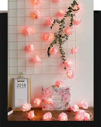 2 Meters LED Pink Rose Flower String Lights Battery Operated Decor