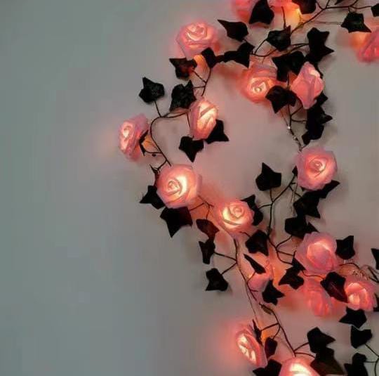 2 Meters LED Pink Rose Flower String Lights Battery Operated Decor