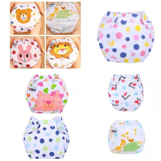 Fashion 3PCsPrinted Unisex Washable Cloth Diapers+9Inserts