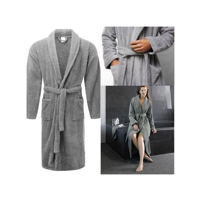 Mens/ Women's Fleece Bathrobe Long Shawl Collar bathing Robe, bathing gown, use as bathing towel