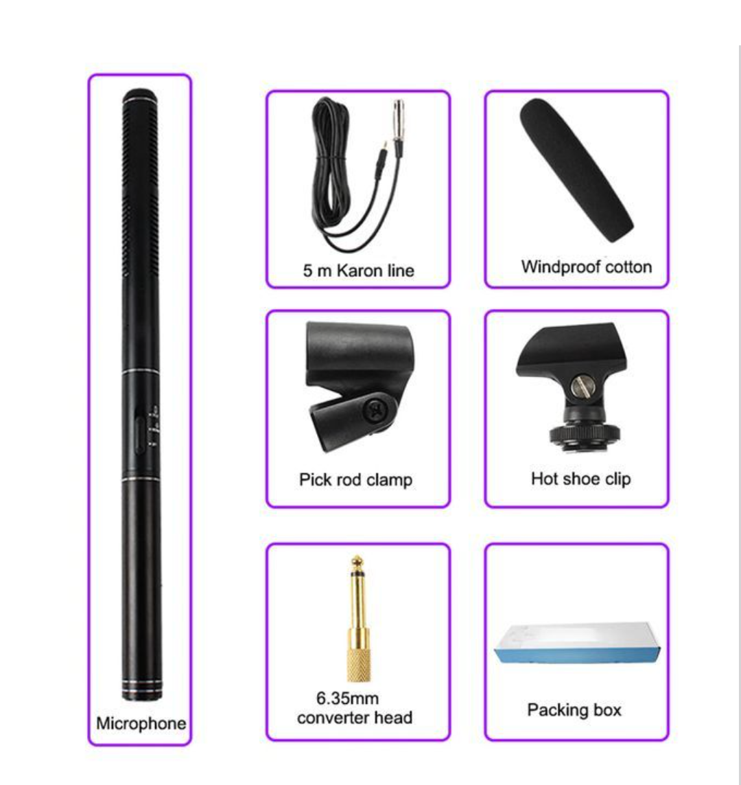 Professional Reporter Interview Wired Microphone-black