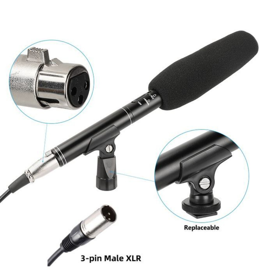 Interview Microphone DV/Camcorder XLR Cable(7M) Interface To Sound Mixer-black
