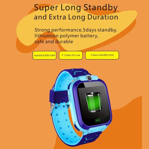 Kids Intelligent Phone Watch with SIM Card Slot 1.44 inch Touching Screen Children Smartwatch with GPS Tracking Function Voice Chat Photograph Compatible with All Android and iOS Phone