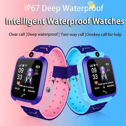 Kids Intelligent Phone Watch with SIM Card Slot 1.44 inch Touching Screen Children Smartwatch with GPS Tracking Function Voice Chat Photograph Compatible with All Android and iOS Phone