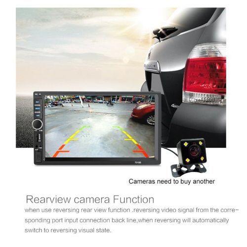 7018B 2 Din 7" Touch Screen Car Player Audio Stereo FM Radio Bluetooth MP3 Player Support TF Multimedia Player DFDF(CAR DVR )(Black).
