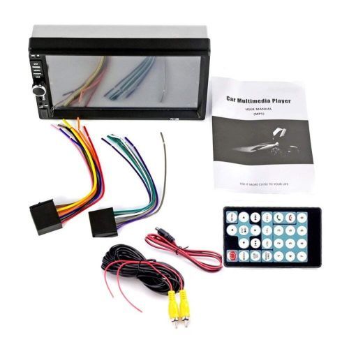 7018B 2 Din 7" Touch Screen Car Player Audio Stereo FM Radio Bluetooth MP3 Player Support TF Multimedia Player DFDF(CAR DVR )(Black).