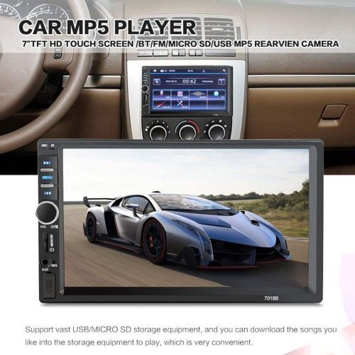 7018B 2 Din 7" Touch Screen Car Player Audio Stereo FM Radio Bluetooth MP3 Player Support TF Multimedia Player DFDF(CAR DVR )(Black).