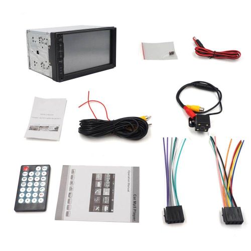 7inch-2DIN-W/ 4led & Rearview Camera) Remote Control GPS BT USB Bluetooth Touch Screen Car Stereo Audio FM Receiver MP3 MP5 Car Radio Multimedia Player- IOS & Android