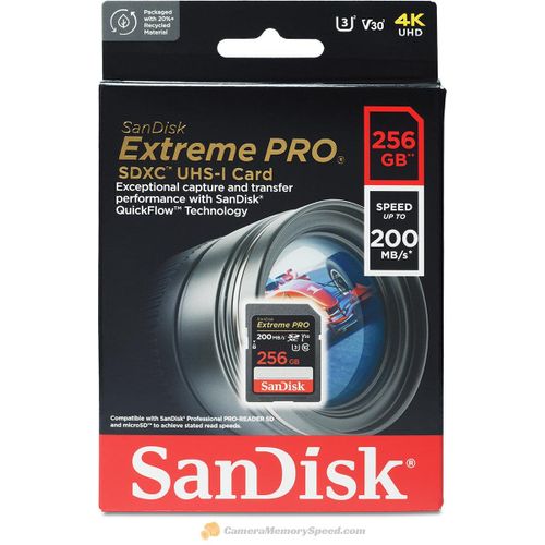Sandisk 256gb extreme pro 200mbps ,high speed sd card for camera