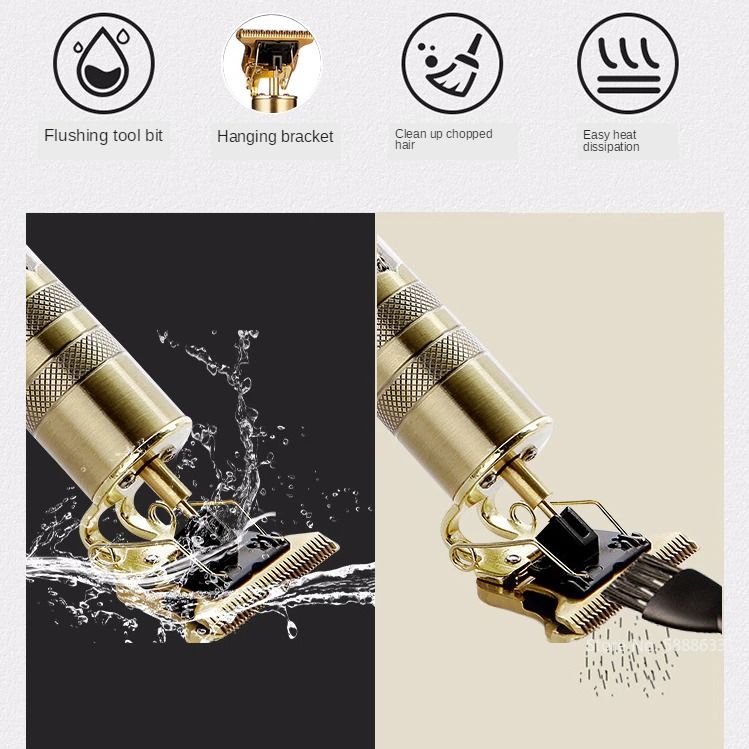 Vintage T9 Hair Clipper Trimmer Cordless Shaver Trimmer Men Barber Hair Beard Cutting Chargeable Machine