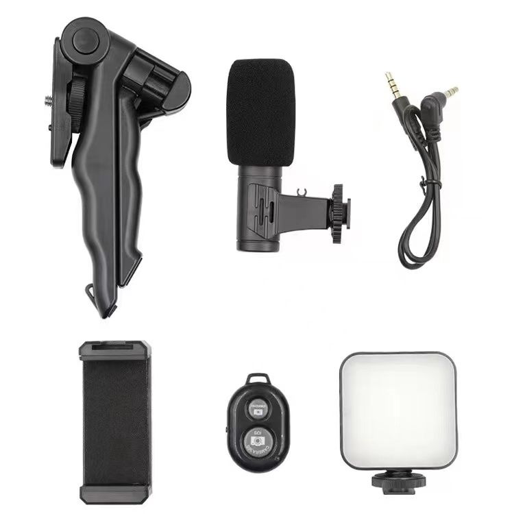 Classic AY-49 Video Making Vlog Tripod Kit With Microphone and And Light For Live Broadcast