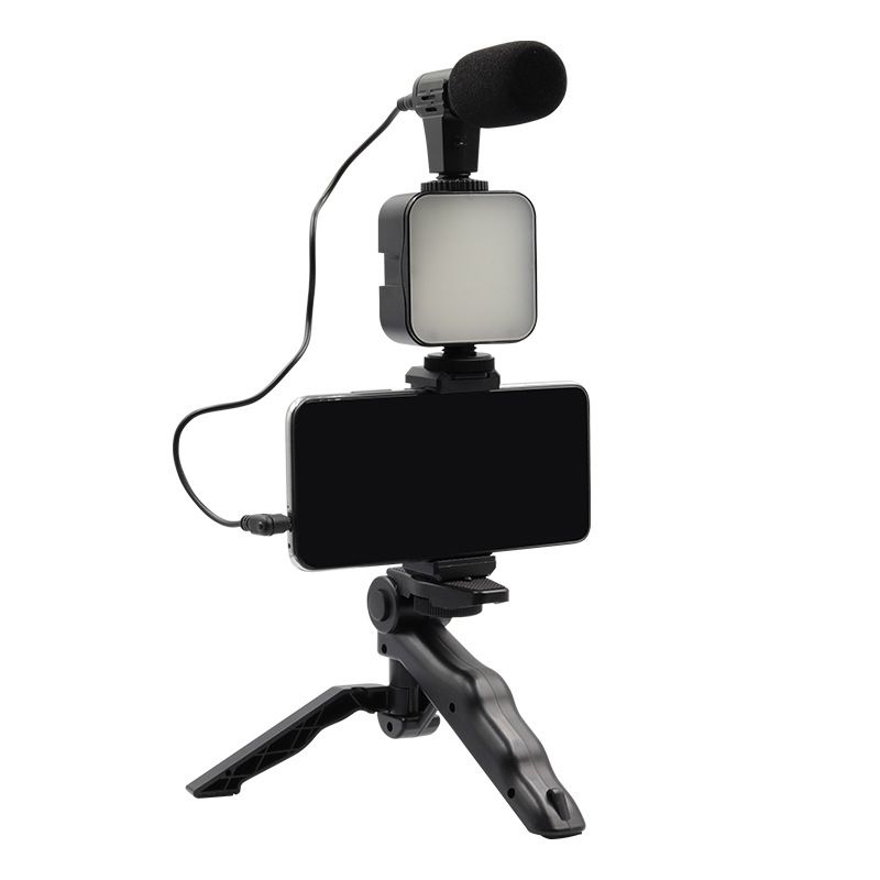 Classic AY-49 Video Making Vlog Tripod Kit With Microphone and And Light For Live Broadcast