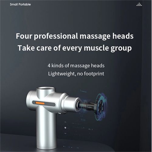 Mini Portable Electric Fascia Gun, Neck, Deep Muscle Relaxation Massager, Massage Gun - Gray