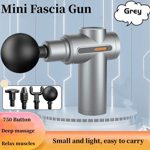 Mini Portable Electric Fascia Gun, Neck, Deep Muscle Relaxation Massager, Massage Gun - Gray