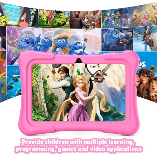 K7 Pro Kids Education Tablet PC, 7.0 Inch, 2GB+32GB, Android 11 Allwinner A100 Quad Core CPU, US Plug(Pink)
