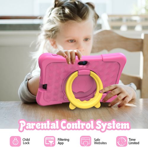K7 Pro Kids Education Tablet PC, 7.0 Inch, 2GB+32GB, Android 11 Allwinner A100 Quad Core CPU, US Plug(Pink)