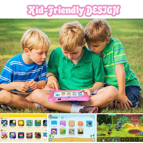 K7 Pro Kids Education Tablet PC, 7.0 Inch, 2GB+32GB, Android 11 Allwinner A100 Quad Core CPU, US Plug(Pink)