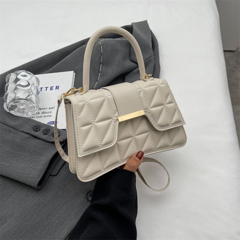 Women's BagsSenior texture new all-in-one bag Popular female bag diamond check handbag Fashion simple Korean version of small square bag solid color leisure foreign style single shoulder crossbody bag