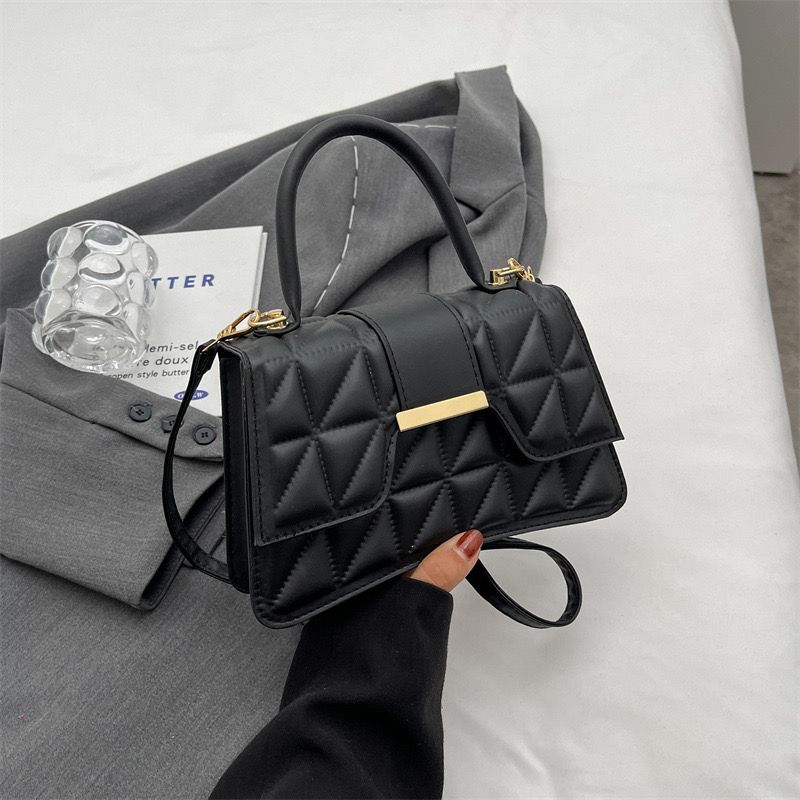 Women's BagsSenior texture new all-in-one bag Popular female bag diamond check handbag Fashion simple Korean version of small square bag solid color leisure foreign style single shoulder crossbody bag