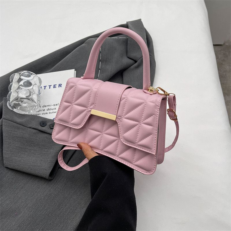 Women's BagsSenior texture new all-in-one bag Popular female bag diamond check handbag Fashion simple Korean version of small square bag solid color leisure foreign style single shoulder crossbody bag