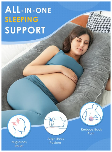 Generic Comfortable U-shaped Pregnancy Pillow -  Support for Back, Legs, Belly, HIPS for Pregnant Women, 57 Inch Pregnancy Pillow A Must Have for Pregnant Women