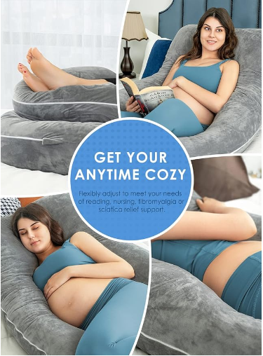 Generic Comfortable U-shaped Pregnancy Pillow -  Support for Back, Legs, Belly, HIPS for Pregnant Women, 57 Inch Pregnancy Pillow A Must Have for Pregnant Women