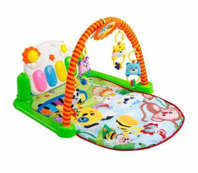 Fashion Baby Gym Playmat Deluxe Kick & Play Piano Gym & Maracas with Smart Stages Learning Content,5 Linkable Toys & 2 Soft Rattles For Newborn To Toddler (0-36M)