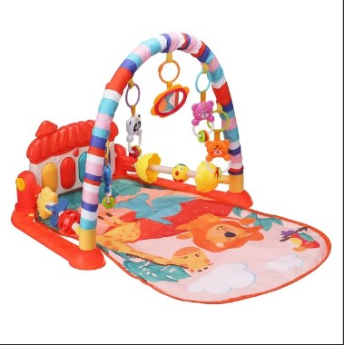 Fashion Baby Gym Playmat Deluxe Kick & Play Piano Gym & Maracas with Smart Stages Learning Content,5 Linkable Toys & 2 Soft Rattles For Newborn To Toddler (0-36M)