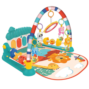 Fashion Baby Gym Playmat Deluxe Kick & Play Piano Gym & Maracas with Smart Stages Learning Content,5 Linkable Toys & 2 Soft Rattles For Newborn To Toddler (0-36M)