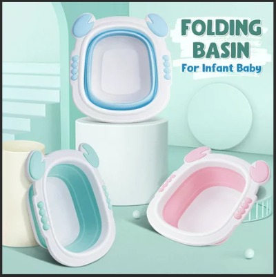 Baby Infant Folding Washbasin Collapsible Basin for Children Toddlers Baby Save Space