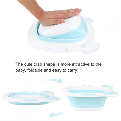 Baby Infant Folding Washbasin Collapsible Basin for Children Toddlers Baby Save Space