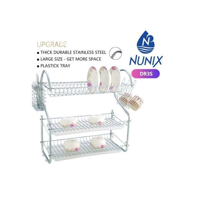 BACK IN THE MAEKET Nunix Nunix 3 Layer Stainless Steel Dishrack DR3S
