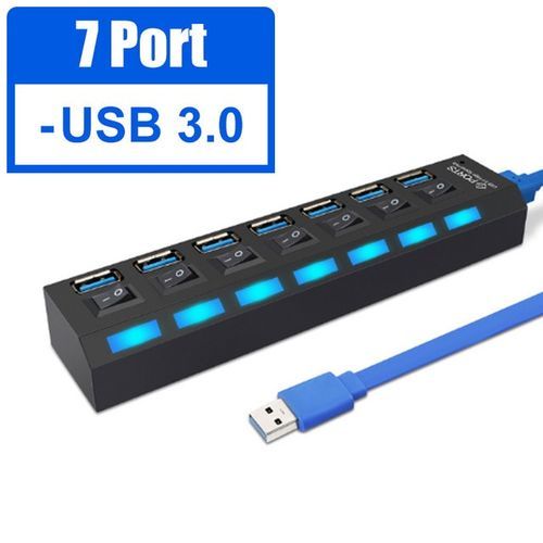 7 Port USB 3.0 HUB Extender Adapter For Laptop PC