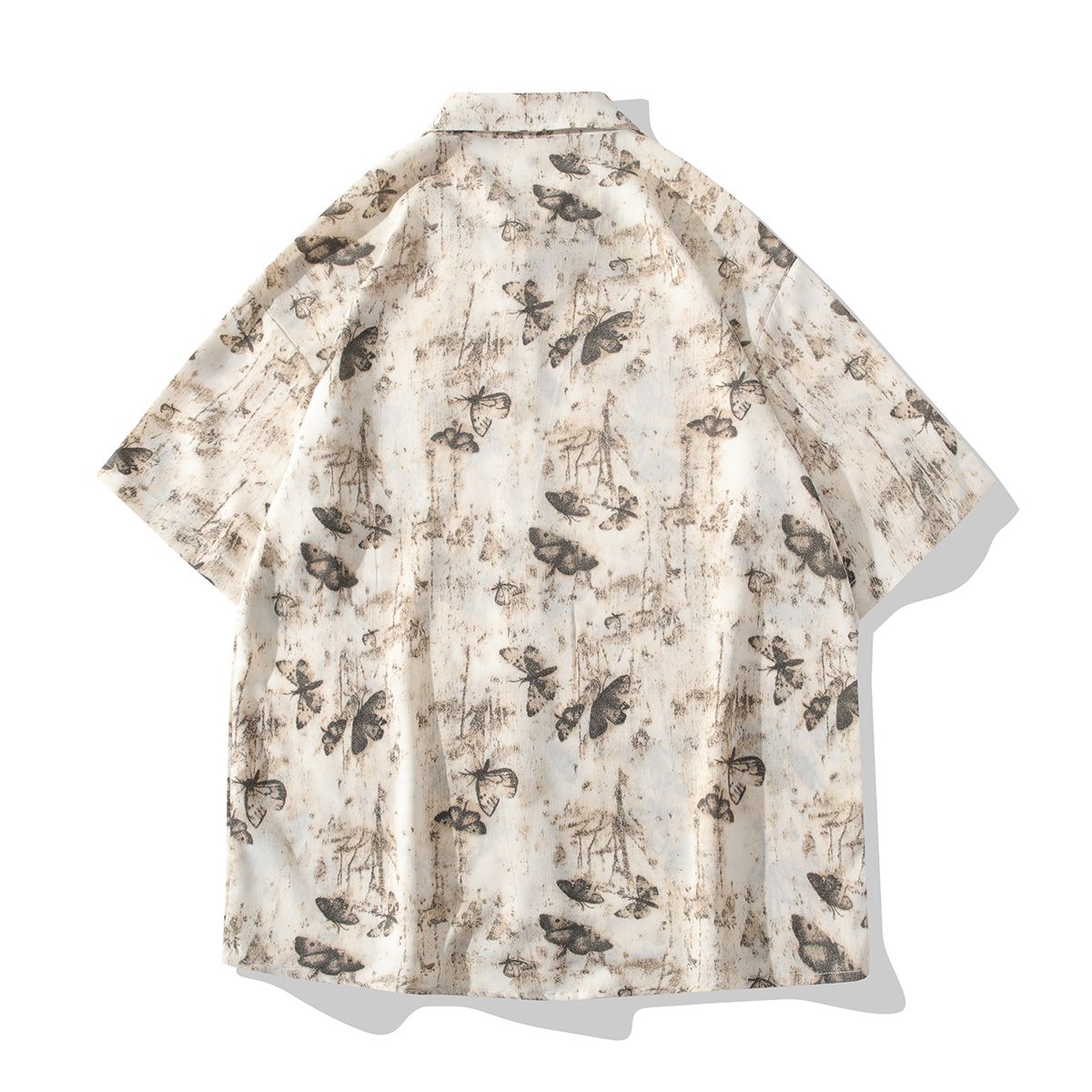 Summer shirt ice feeling short sleeved floral shirt men's loose casual shirt