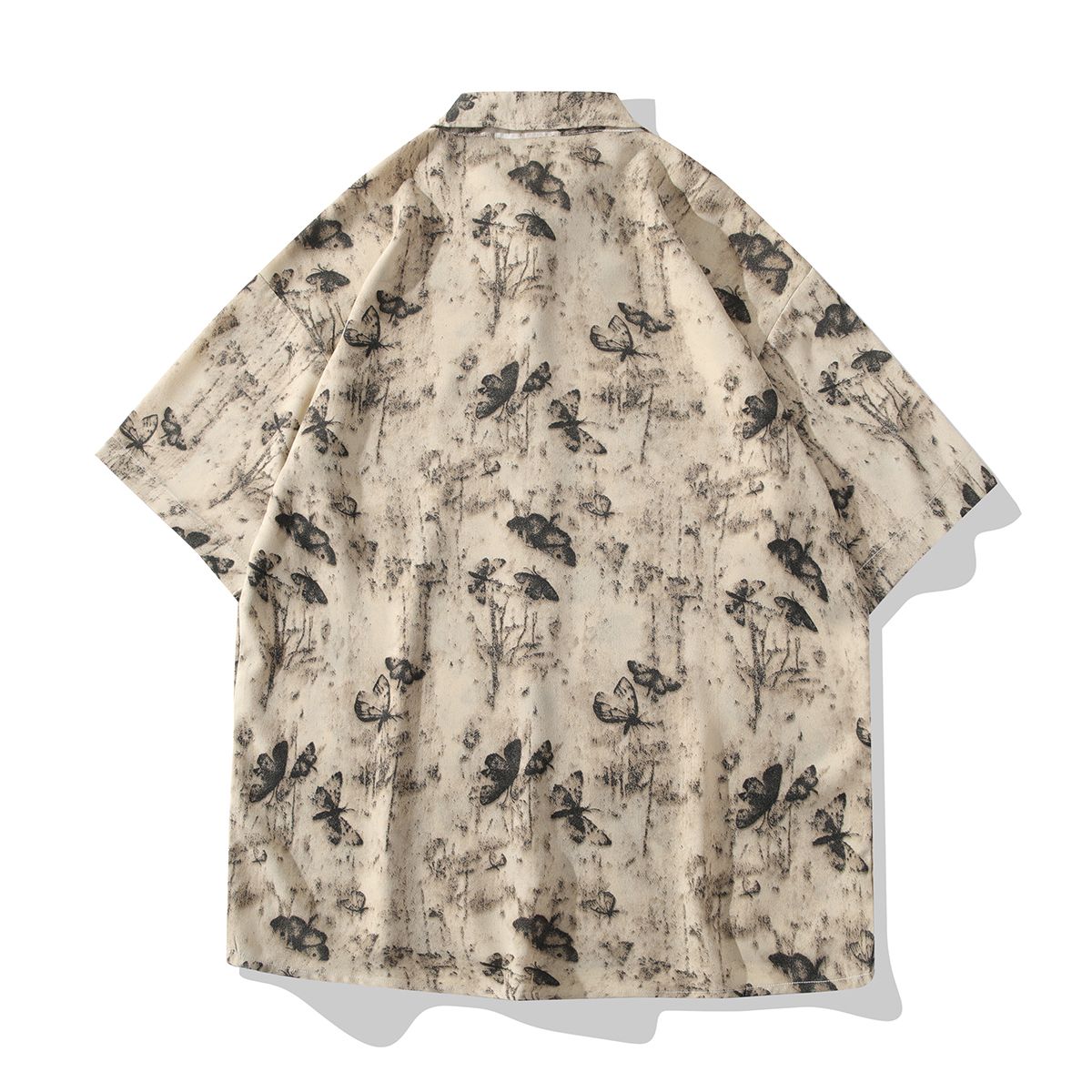 Summer shirt ice feeling short sleeved floral shirt men's loose casual shirt