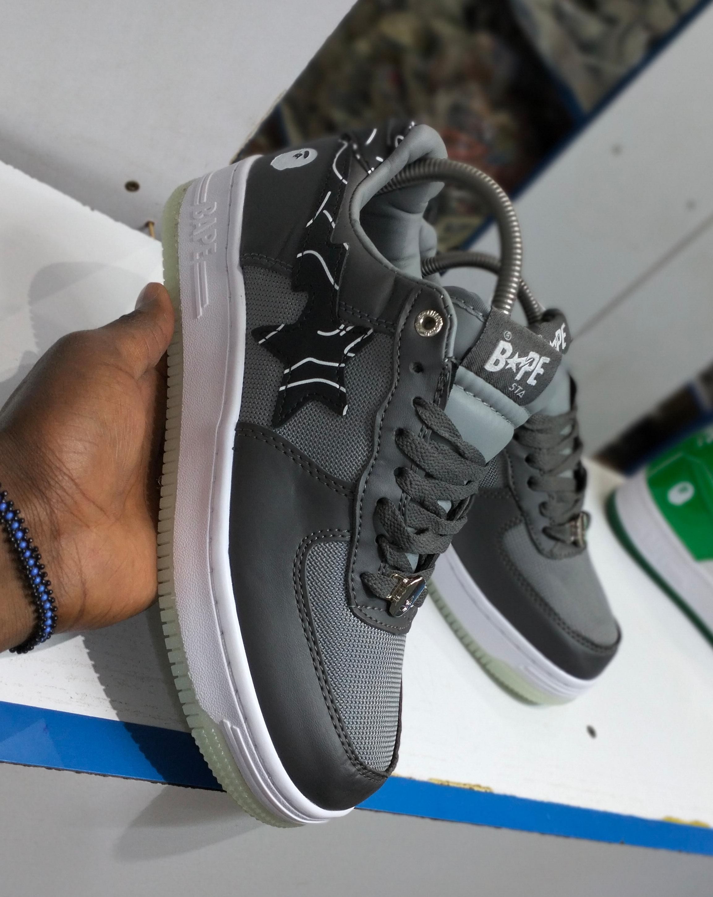 Quality leather grey Bapesta OG
