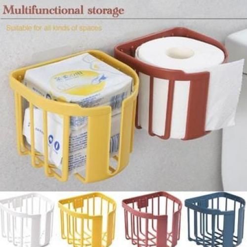 No Drill Toilet Paper Tissue Holder Decor