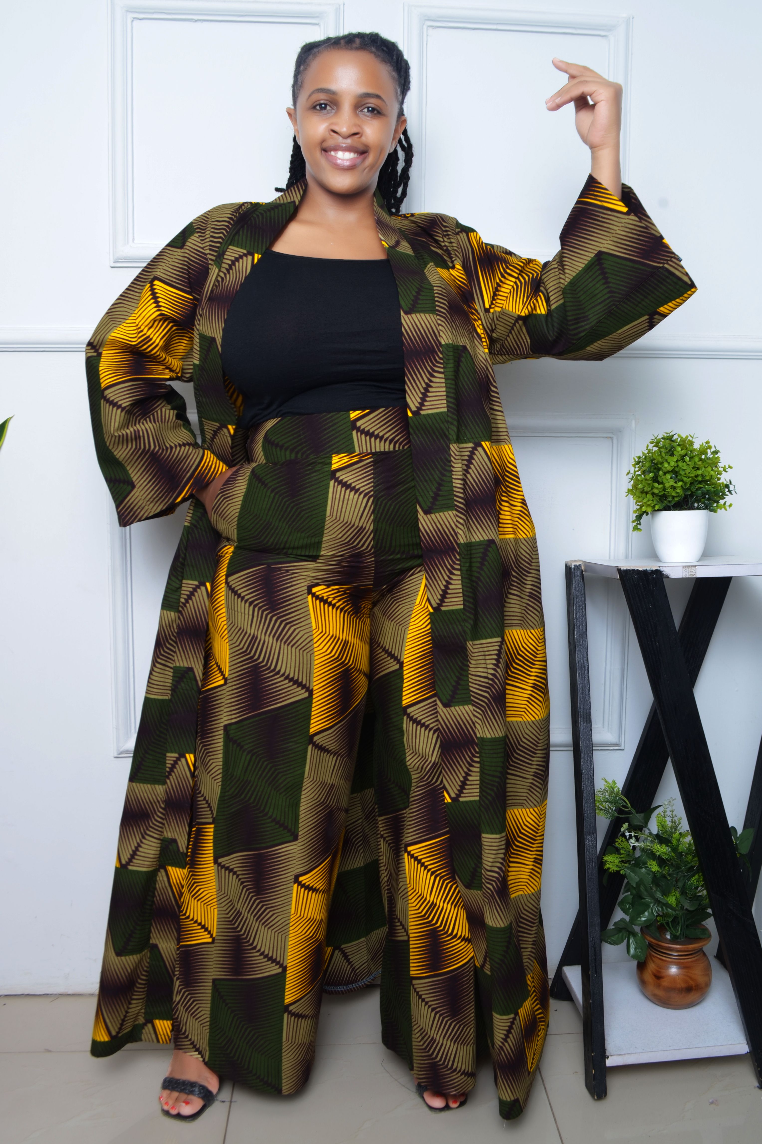 Unique kimono and wideleg pallazo pants