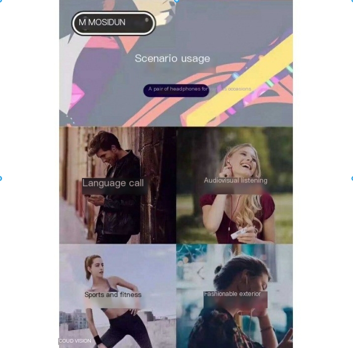 Mosidun M3a 115 ± 1CM wire length 3.5mm elbow flat ear sports karaoke earphones