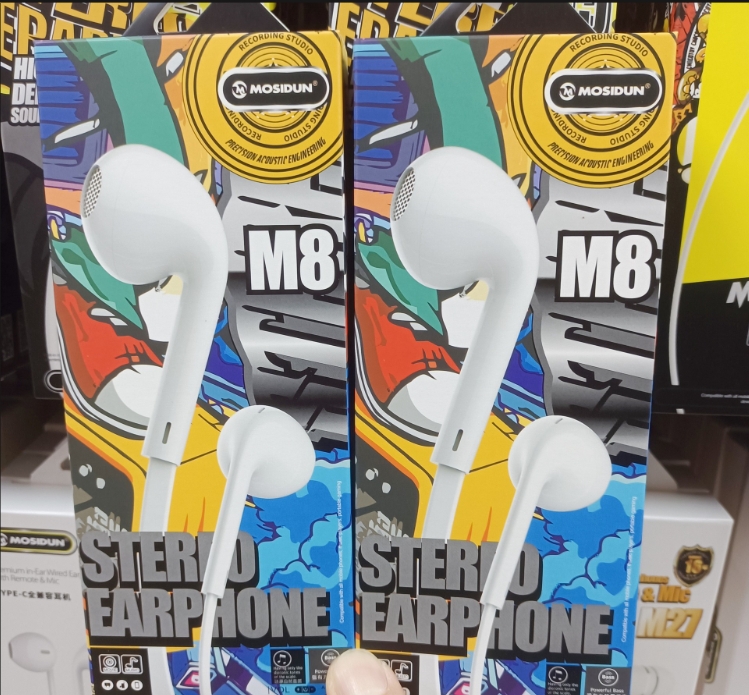 Mosidun M3a 115 ± 1CM wire length 3.5mm elbow flat ear sports karaoke earphones