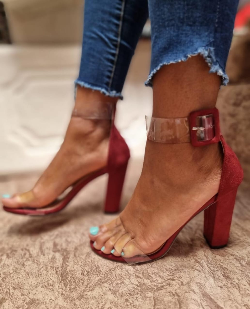 High Quality Suede Chunky Heels