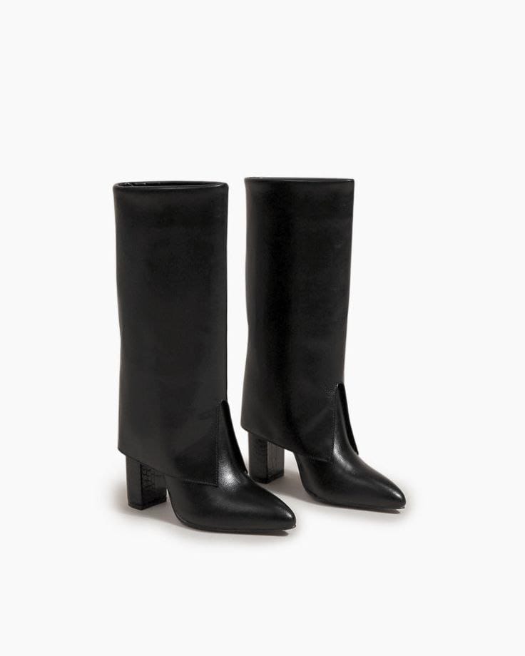 High Quality Knee high fold over Leather boots