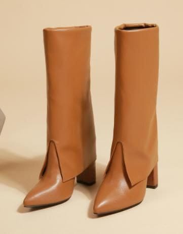 High Quality Knee high fold over Leather boots