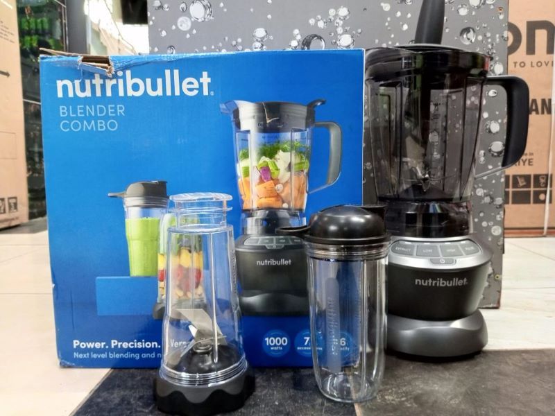 Quality NutriBullet NBC-0910B Full Size Blender Combo 1000W 1.6L blender pitcher 1 to-go lid 1 extractor blade 1 tamper 1 pitcher lid with cap: 590ml 1 blender