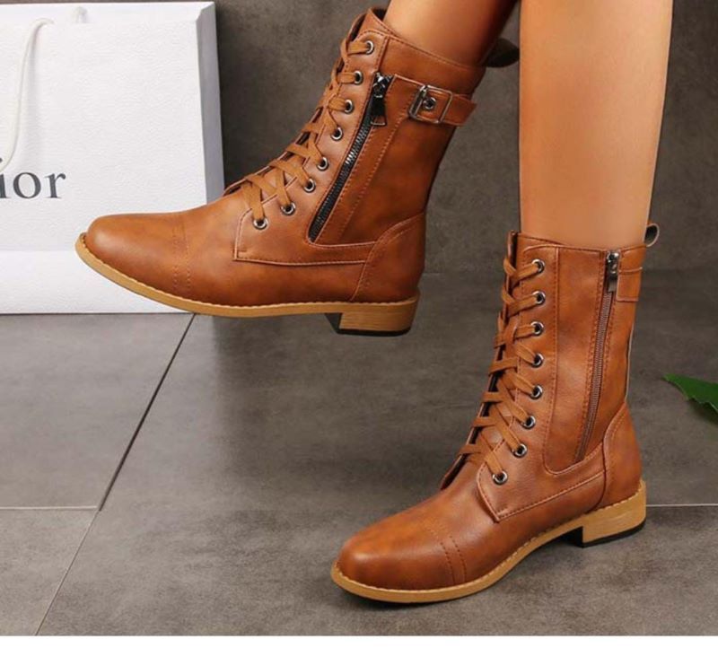 Good Deals Sale New Women's Ankle Boots Punk Gothic Platform Shoes Round Toe Cool Square Heel Ankle Boots Women's Shoes